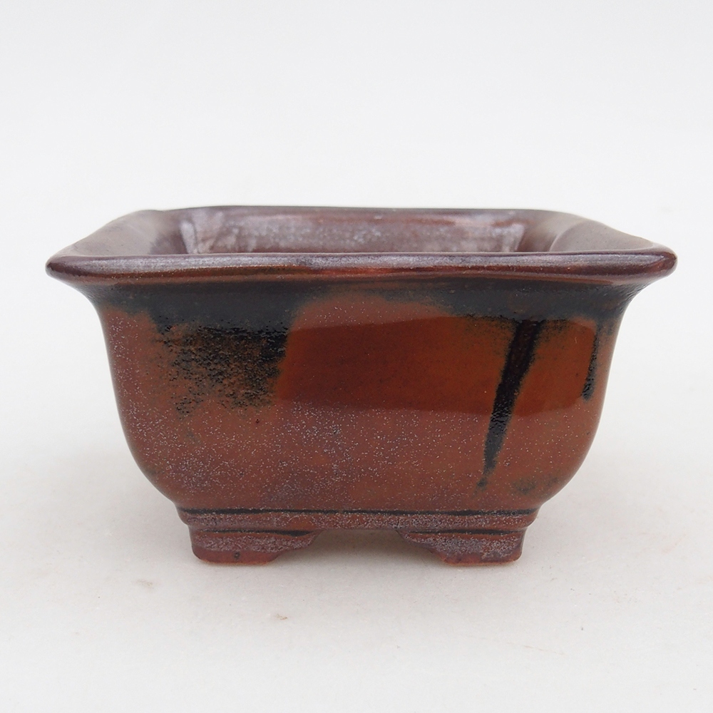 Ceramiczna miska do bonsai 10 x 10 x 6 cm, bordowa