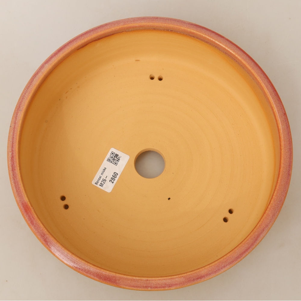 Ceramiczna miska do bonsai 23,5 x 23,5 x 7 cm, kolor różowy