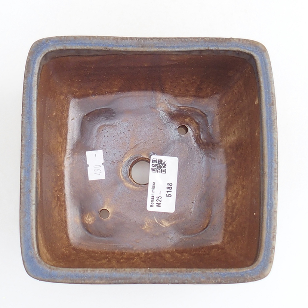 Ceramiczna miska bonsai 16 x 16 x 9 cm, kolor niebieski