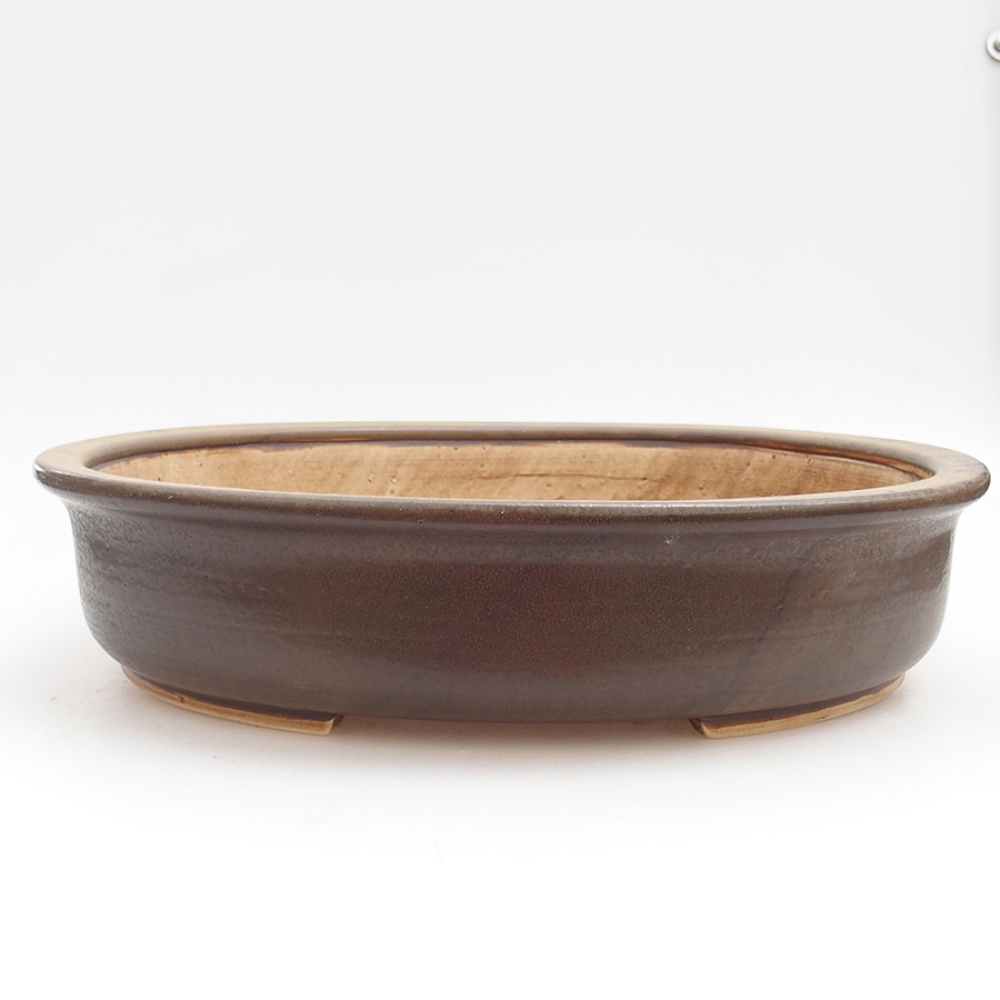 Ceramiczna miska bonsai 32,5 x 28,5 x 7,5 cm, kolor brązowy