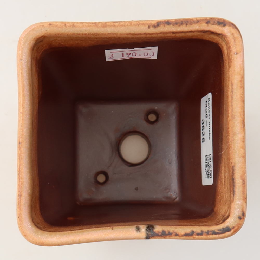 Ceramiczna miseczka do bonsai 8,5 x 8,5 x 11 cm, kolor różowy