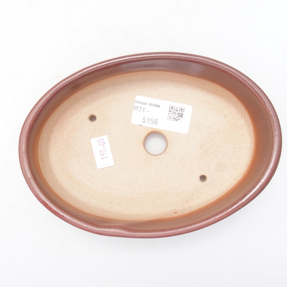 Ceramiczna miska bonsai 16 x 11,5 x 4 cm, kolor bordowy
