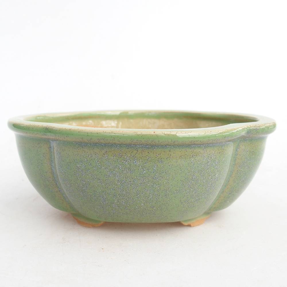 Ceramiczna miska bonsai 12,5 x 10,5 x 5 cm, kolor zielony