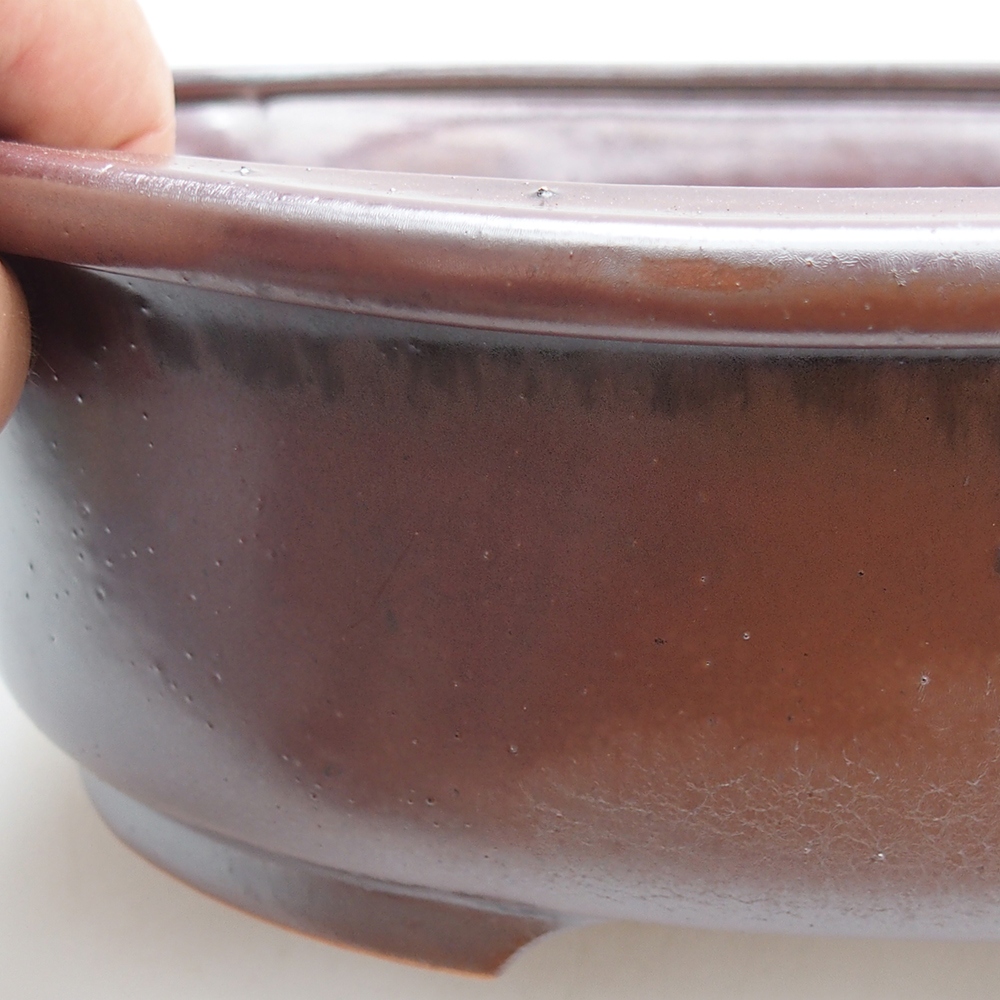 Ceramiczna miska do bonsai 25 x 20,5 x 8 cm, bordowa