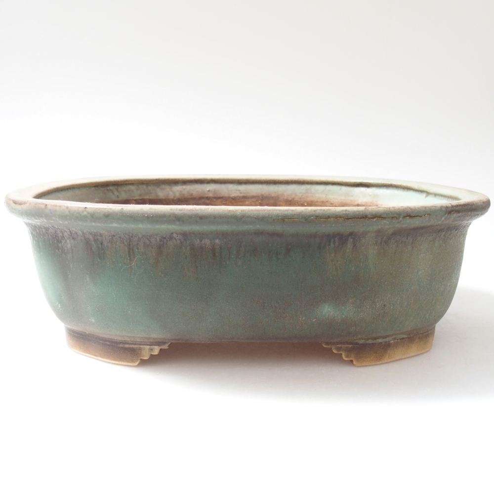 Ceramiczna miska do bonsai 25 x 21 x 8 cm, zielona