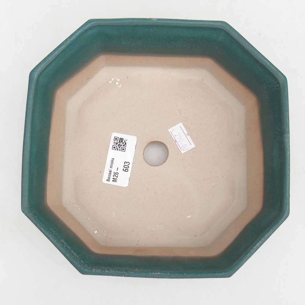 Ceramiczna miska na bonsai 17,5 x 17,5 x 6 cm, kolor niebieski