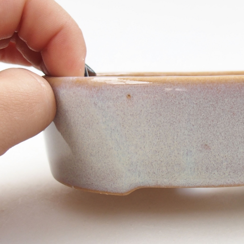 Ceramiczna miska bonsai 13 x 10 x 4 cm, kolor beżowy
