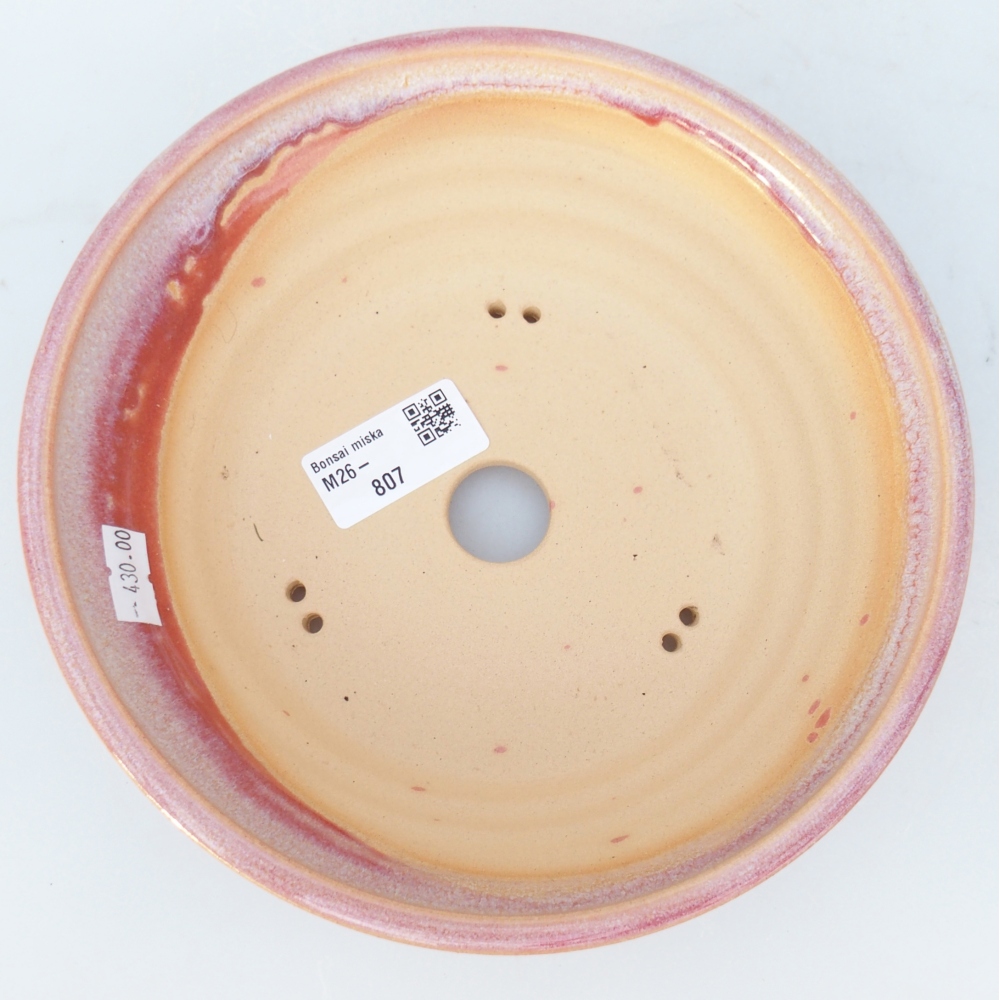 Ceramiczna miska na bonsai 19 x 19 x 6 cm, różowa