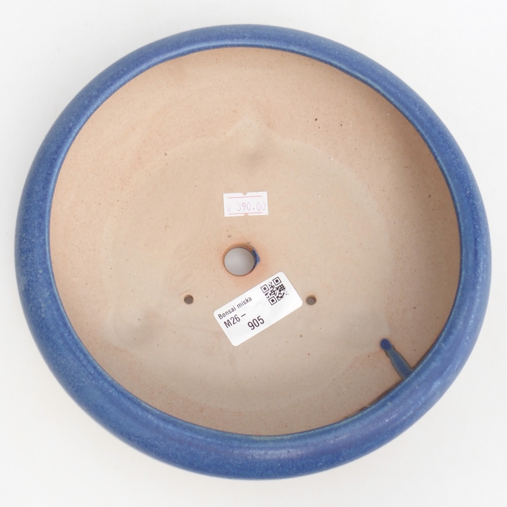 Ceramiczna miska na bonsai 21 x 21 x 7 cm, kolor niebieski