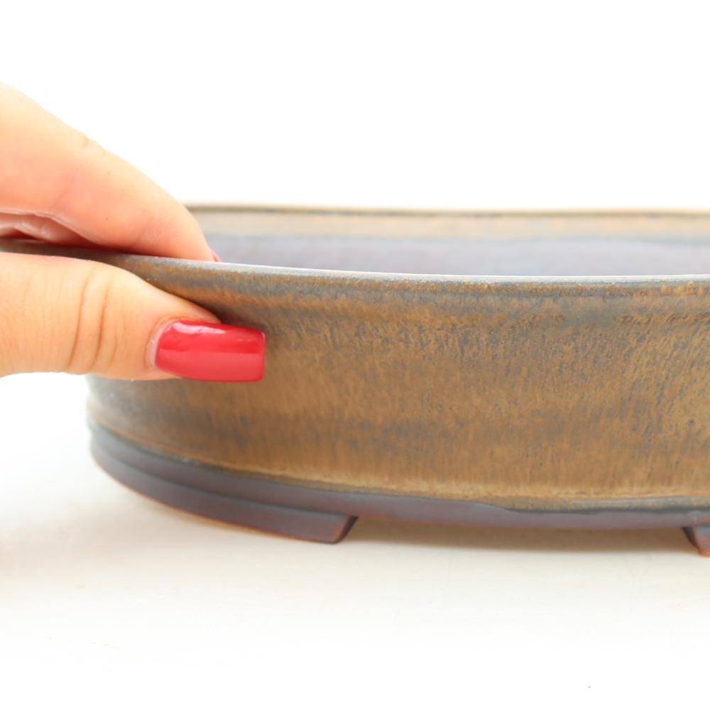 Ceramiczna miska do bonsai 27 x 24,5 x 6 cm, kolor brązowy
