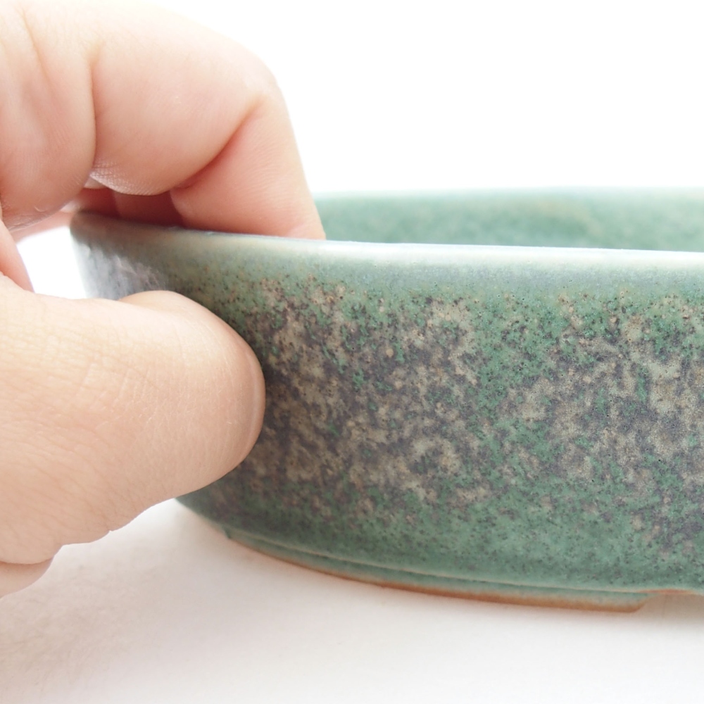 Ceramiczna miska bonsai 18,5 x 13,5 x 4,5 cm, kolor zielony