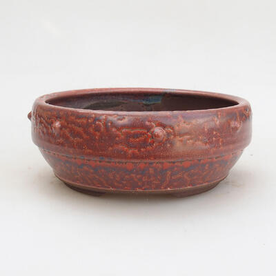 Ceramiczna miska bonsai 14,5 x 14,5 x 6 cm, kolor czerwony - 1
