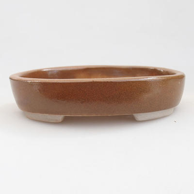 Ceramiczna miska bonsai 11 x 9 x 2,5 cm, kolor brązowy - 1