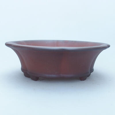Ceramiczna miska bonsai 20 x 20 x 6,5 cm, kolor brązowy - 1