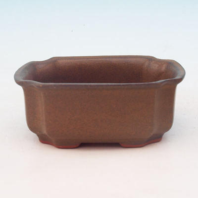 Ceramiczna miska bonsai H 01 - 12 x 9 x 5 cm, brązowy - 12 x 9 x 5 cm - 1