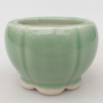 Ceramiczna miska bonsai 7 x 7 x 5 cm, kolor zielony - 1