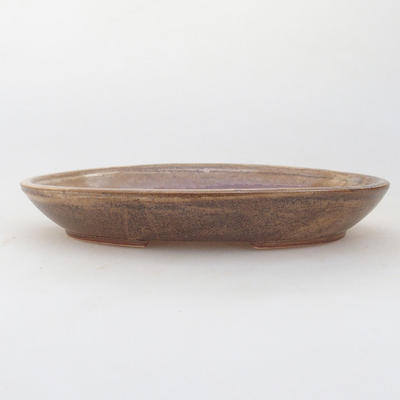 Ceramiczna miska bonsai 15,5 x 11 x 2,5 cm, kolor brązowo-beżowy - 1