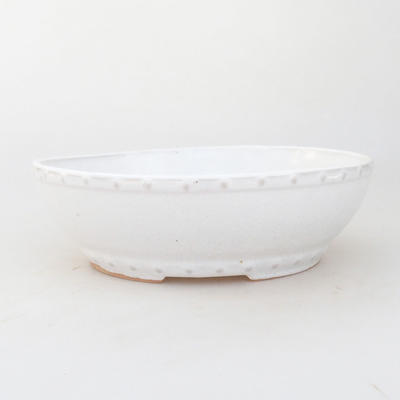 Ceramiczna miska bonsai 18 x 18 x 5,5 cm, kolor biały - 1