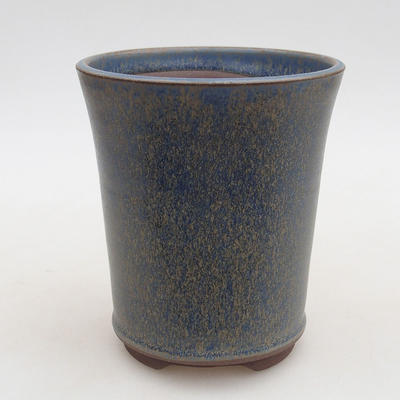 Ceramiczna miska bonsai 10,5 x 10,5 x 12 cm, kolor brązowo-niebieski - 1