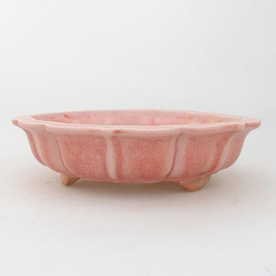 Ceramiczna miska bonsai 18 x 18 x 5 cm, kolor różowy - 1