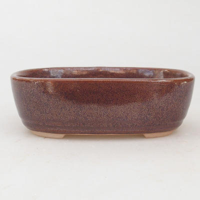 Ceramiczna miska bonsai 13 x 8,5 x 4 cm, kolor brązowy - 1