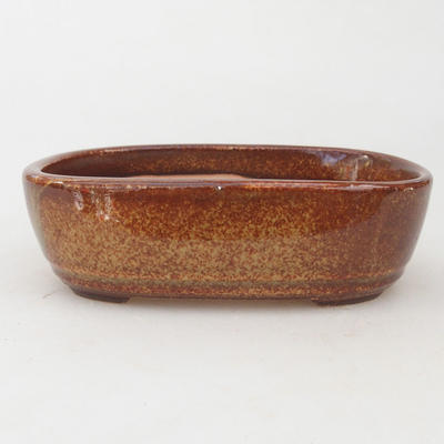 Ceramiczna miska bonsai 13 x 8,5 x 4 cm, kolor brązowy - 1