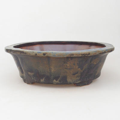 Ceramiczna miska bonsai 26 x 26 x 8 cm, kolor brązowo-niebieski - 1