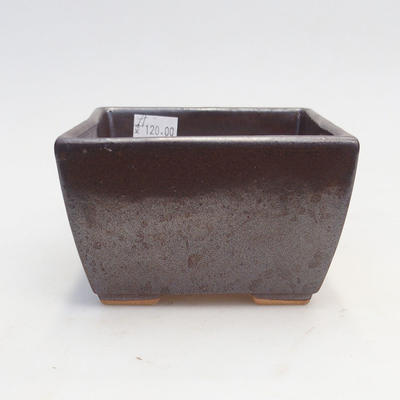 Ceramiczna miska bonsai 11 x 11 x 6,5 cm, kolor brązowy - 2. jakość - 1