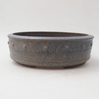 Ceramiczna miska bonsai 18 x 18 x 5 cm, kolor brązowo-niebieski - 1