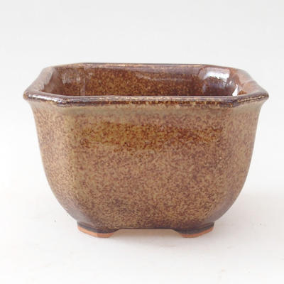 Ceramiczna miska bonsai 10 x 10 x 6,5 cm, kolor brązowy - 2. jakość - 1