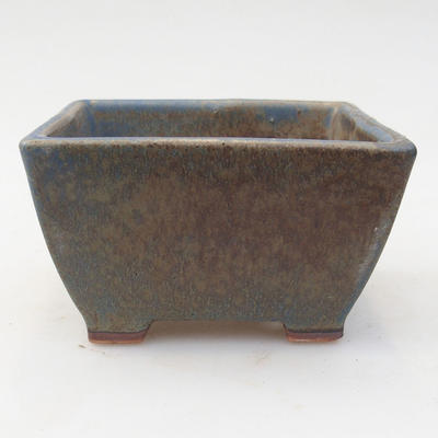 Ceramiczna miska bonsai 9,5 x 9,5 x 5,5 cm, kolor brązowo-niebieski - 2. jakość - 1