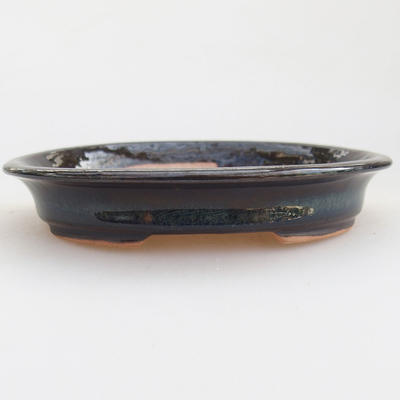 Ceramiczna miska bonsai 12 x 10 x 2,5 cm, kolor czarno-niebieski - 1