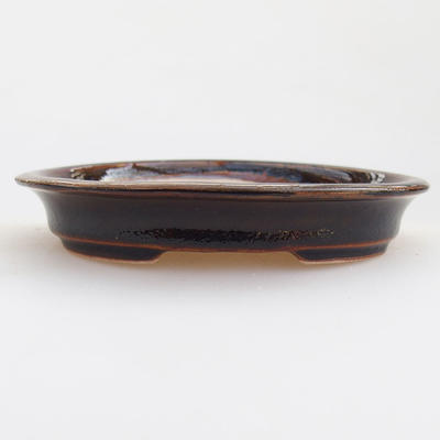 Ceramiczna miska bonsai 12 x 10 x 2,5 cm, kolor brązowy - 1