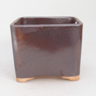 Ceramiczna miska bonsai 10 x 10 x 8,5 cm, kolor brązowy - 2. jakość - 1