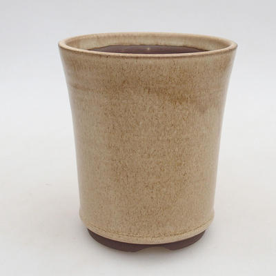 Ceramiczna miska bonsai 11 x 11 x 12,5 cm, kolor beżowy - 1