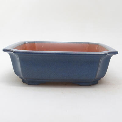Ceramiczna miska bonsai 21,5 x 21,5 x 6,5 cm, kolor niebieski - 1