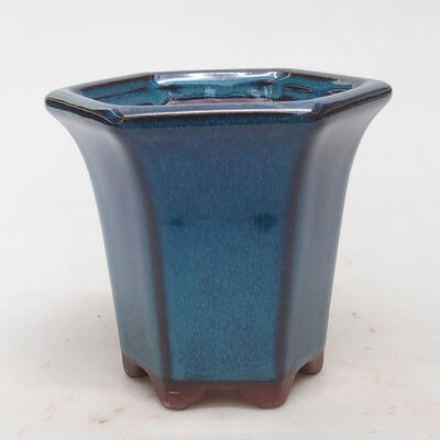 Ceramiczna miska bonsai 10 x 9 x 9 cm, kolor niebieski - 1