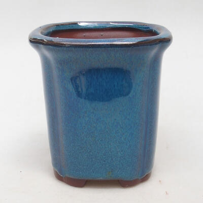 Ceramiczna miska bonsai 8,5 x 8,5 x 9,5 cm, kolor niebieski - 1