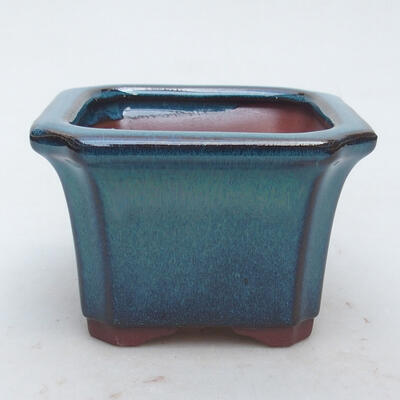 Ceramiczna miska bonsai 10,5 x 10,5 x 7,5 cm, kolor niebieski - 1