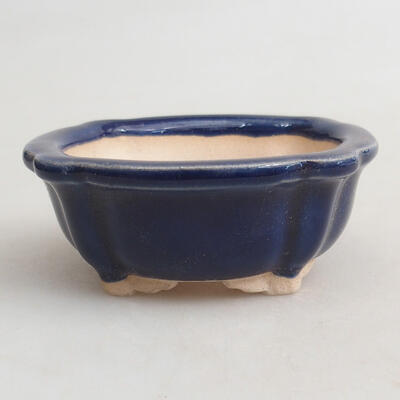 Ceramiczna miska bonsai 7,5 x 7,5 x 3 cm, kolor niebieski - 1