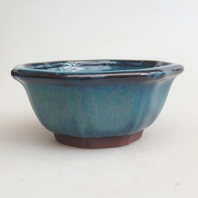 Ceramiczna miska bonsai 10,5 x 10,5 x 5 cm, kolor niebieski - 1