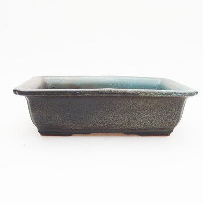 Ceramiczna miska bonsai 14 x 10 x 4 cm, kolor brązowo-niebieski - 2. jakość - 1