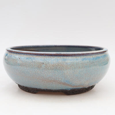 Ceramiczna miska do bonsai 9 x 9 x 8,5 cm, kolor niebieski - 1