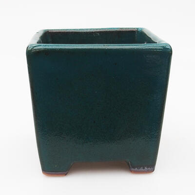 Ceramiczna miska do bonsai 9 x 9 x 8,5 cm, kolor niebieski - 1