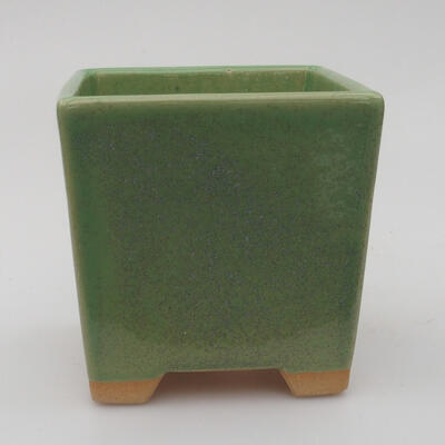 Ceramiczna miska bonsai 9 x 9 x 8,5 cm, kolor zielony - 1