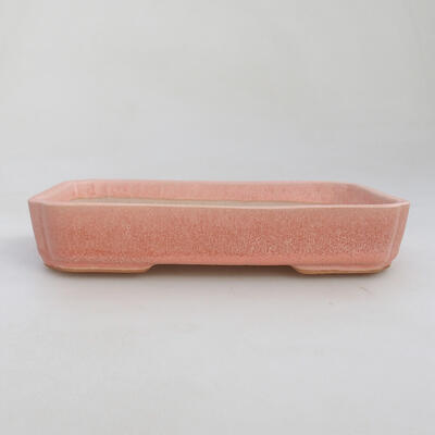Ceramiczna miska bonsai 17,5 x 13 x 3 cm, kolor różowy - 1