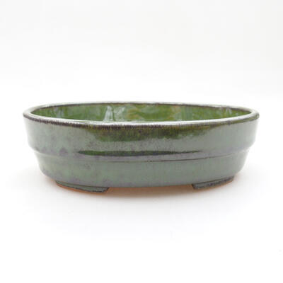 Ceramiczna miska bonsai 13,5 x 10 x 3,5 cm, kolor zielony - 1