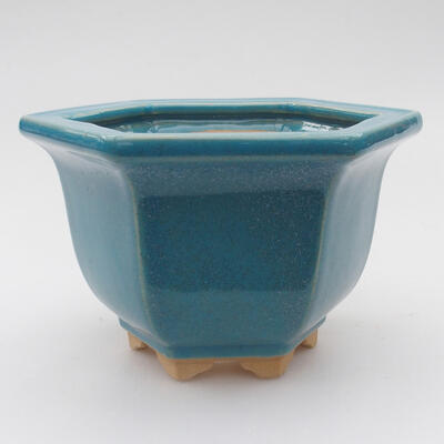 Ceramiczna miska bonsai 11 x 13 x 8 cm, kolor niebieski - 1