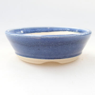 Ceramiczna miska bonsai 11 x 11 x 3,5 cm, kolor niebieski - 1