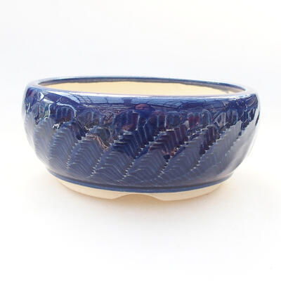 Ceramiczna miska bonsai 13,5 x 13,5 x 6 cm, kolor niebieski - 1